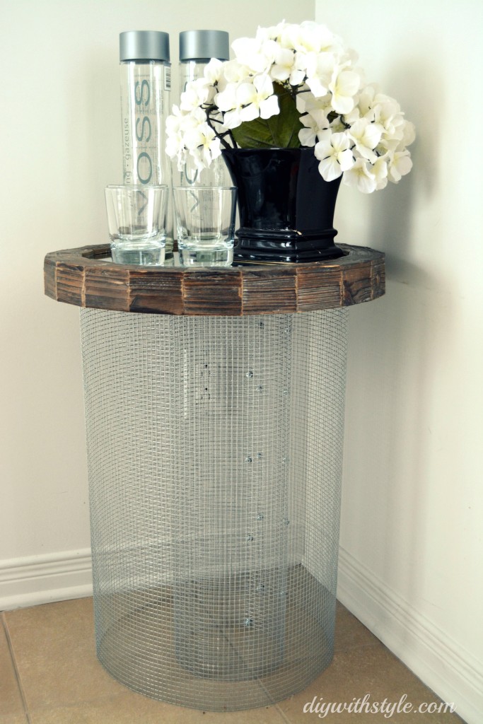 DIY wire mesh & mirror table 1