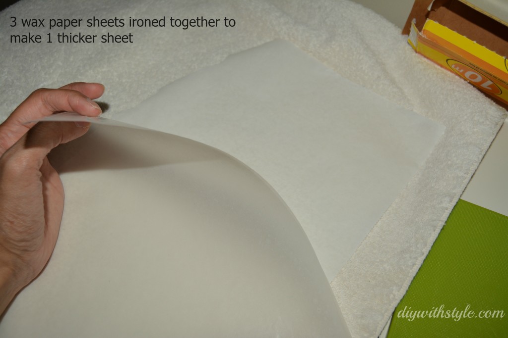 Iron 3 wax paper sheets